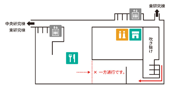 食堂への行き方及び地図